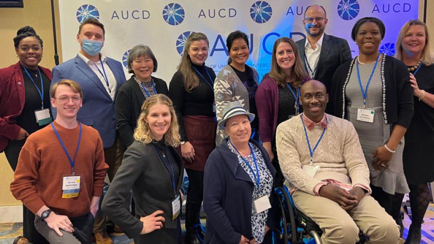 Front row: Peter Shireman, Tracy Waller, Tami Goldsmith and Chris Mason-Hale Back row: Maegan Barber, Tyler Cochran, Dr. Miya Asato, Lisa Carey, Jocelyn Feller, Emily Arneson, Dr. Brad Schlaggar, Dr. Mirian Ofonedu and Maureen van Stone