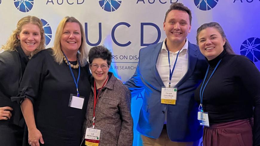 Pictured: Tracy Waller, Maureen van Stone, Liz Weintraub (AUCD), Tyler Cochran and Lisa Carey