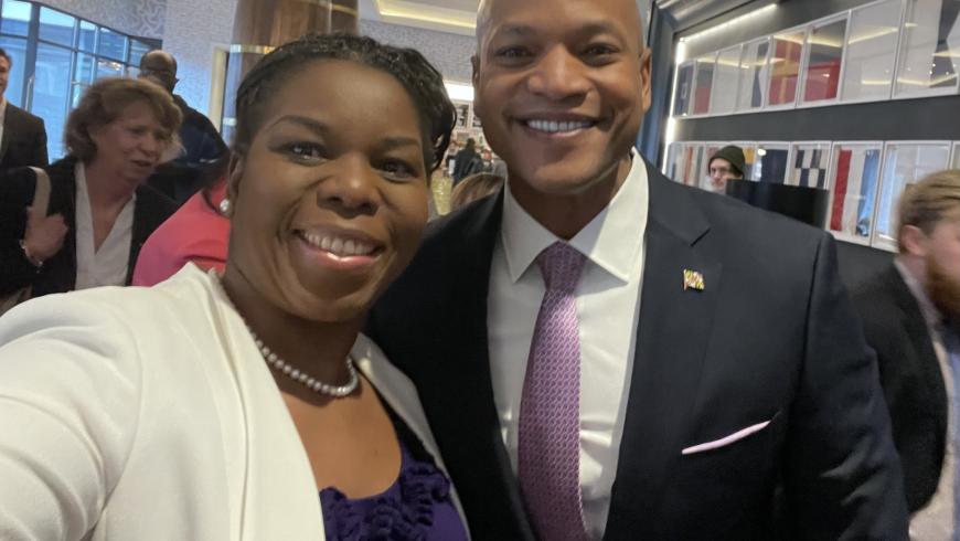 Pictured: Dr. Mirian Ofonedu and Governor Wes Moore