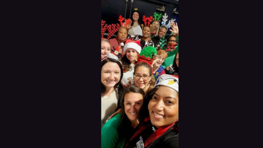 A selfie of members of the nursing team at Festival of Trees.